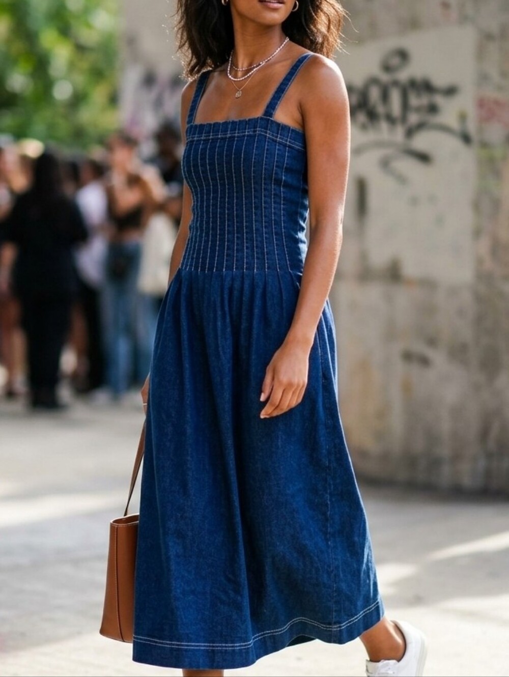 NEVER WORN Moon River High-Quality Demin Jean Tank Maxi Dress Size Sz Medium